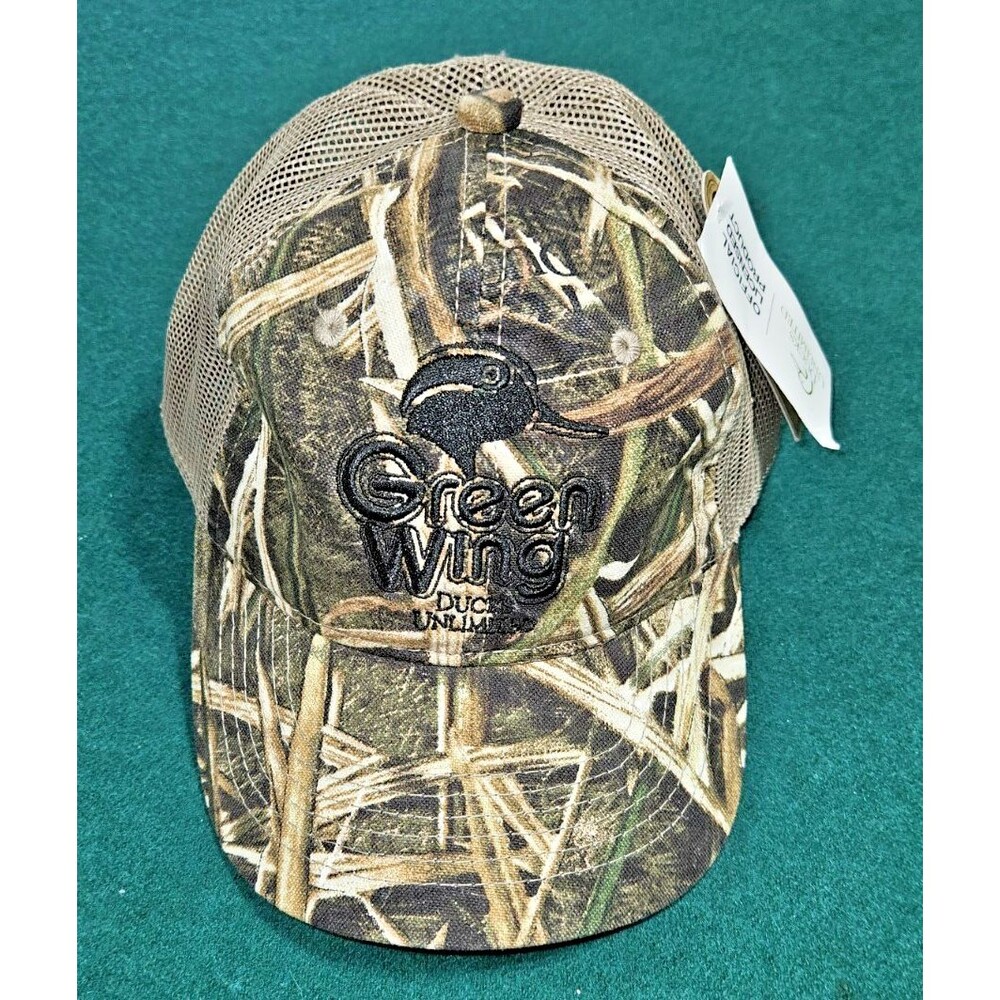 Ducks Unlimited Green Wing Teal Camouflage Hat Mesh Back Snapback youth